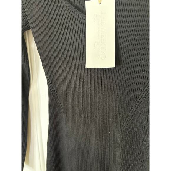Everyone Loves The Weekend Black Ribber Long Sleeve Midi Dress Size Small - Picture 6 of 8